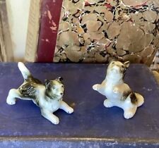 Pair of Vintage Bone China  Playful Border Collie Puppies 2” Miniatures picture