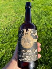 Red/Amber Hunter Baltimore Pure Rye Labeled Used Whiskey Bottle Pre Prohibition picture