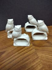 OWL white ceramic napkin rings set of 4. Very Nice  picture