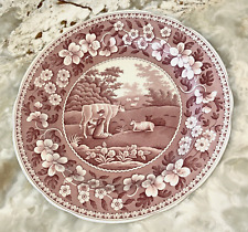 Spode Milk Maid Dinner Plate 10.5 in Red Traditions Series Archive Collection picture