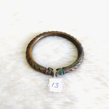1940s Vintage Tribal Snake Face Both Ends Shoulder Bangle Brass Jewellery 13 picture