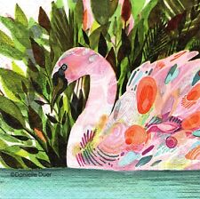 (2) Paper Beverage Napkins for Decoupage/Mixed Media - Swan Song (bird) picture