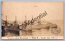 Real Photo Five US Submarines Warship Review New York City 1911 NYC RP RPPC G208 picture