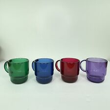 Tupperware Acrylic Jewel Tone Coffee Cups 10 oz Set of 4 #2224 picture