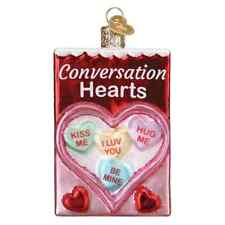 Old World Christmas CONVERSATION HEARTS CANDY (32623) Glass Ornament w/Box picture