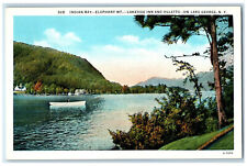 c1930's Indian Bay Elephant Mount Lakeside Inn Huletts Lake George NY Postcard picture