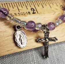 Vintage Bracelet Rosary Purple Christian H86 picture