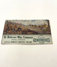 Ink Blotter Winona Minnesota MN H. Behrens Company Never-Mend Metal Ware 1911 picture