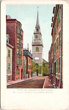 Historic Christ Church Streetview Downtown Boston Massachusetts UDB Postcard picture