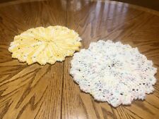 Vintage Handmade Knitted Doilies. Lot Of 2 picture