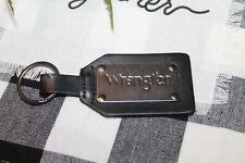 Wrangler Jeans Genuine Leather Key Chain Black - Riveted Embossed Logo Keychain picture