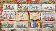 ANTIQUE SET of 12 C E Engle Native American Indian Art Photo Postcards-1949 RARE picture