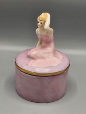 Antique Art Deco 1920s Fulper Art Pottery Porcelain Lady Powder Box Anne Fulper picture