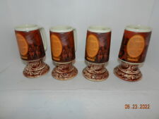 Four (4) Vintage Schlitz Beer Chicago Fire Themed  Pottery Mugs Steins picture