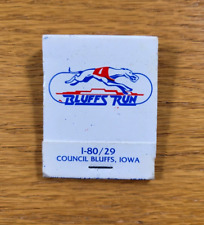 BLUFFS RUN in Council Bluffs, Iowa Vintage Full Unused Matchbook Matches picture