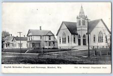 Mondovi Wisconsin WI Postcard English Methodist Church Parsonage Buildings 1910 picture