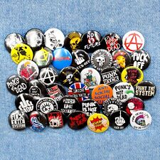 Anarchy button badge pins, Punk's not Dead Rock Ska Hardcore Antisocial 40 items picture