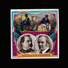 1884 Cleveland & Hendricks - Jugate  Presidential Election Cigar Box Label RARE picture