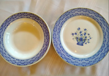 Vintage Dinnerware Hanjade Set 8 Blue Rose Brick Plates Bowls picture