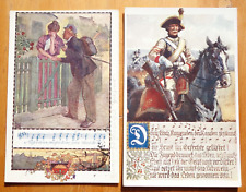 Germany music postcards romance, patriotic lot of 2 picture