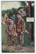 Boys The Reel Indians None Better Herman Reel Co. Advertising Antique Postcard picture