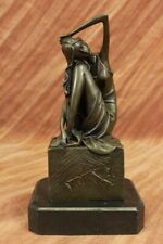 Signed Original French Artist Patoue Nude Naked Nymph Bronze Sculpture Statue picture