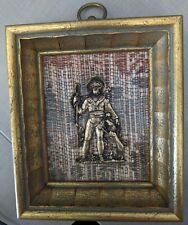 Vintage Gilded Bronze Ornament The Shepherd in Golden Wood Frame 19th Century picture