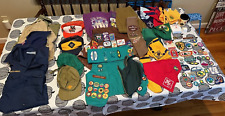 Vintage Lot Of Boy & Girl Scouts Clothing, Pins, Merit Badges, Sashes, Hats picture