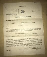 Vintage August 1943 WWII Selective Service Order To Report For Induction To War picture