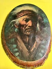 Live Edge Native American Wall Plaque Made In Cherokee Indian Reservation picture