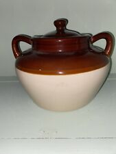 Vintage 1980s Smith Baker Stoneware Crock Pottery 2 Handle Bean Pot Cottagecore picture