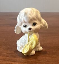 Vintage White Poodle Figurine MCM A710 Japan 2.5” picture