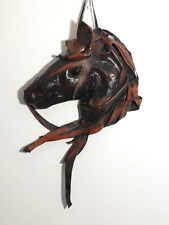 Art Leather Horse Head Mustang wall hanging 16 X 11 Brown Unique Costa Rica picture