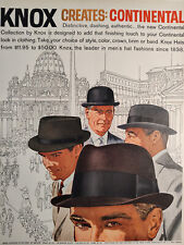 1960 Esquire Original Art Ad Advertisement KNOX creates Continental HATS picture