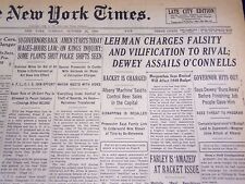 1938 OCT 25 NEW YORK TIMES - LEHMAN CHARGES FALSITY & VILIFICATION RIVAL- NT 699 picture