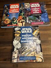 Lot Of 3 Star Wars Essential Guide Books: Characters, Planets, Weapons picture