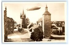 Zeppelin Over Lindau Bodensee Germany Real Photo RPPC Postcard (FQ8) picture