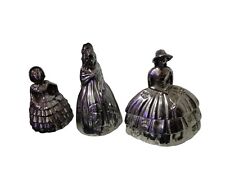 VINTAGE VICTORIAN WOMEN SILVER TONE METAL FIGURINES LOT OF 3 MADE IN ENGLAND  picture