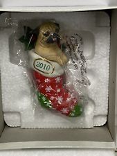 Danbury Mint - 2010 STOCKING STUFFER - Annual PUG Ornament with Box & Tag picture