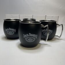 Jack Daniel's Tennessee Mule Black Stainless Steel Mug Set Of 4 18oz New In Box picture