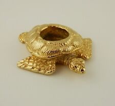 Vintage 18kt gold plated pewter miniature Sea turtle candleholder picture