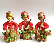 3 Tilso Golden Fantasy Pixie Elves Christmas Musicians MCM Vtg 50’s picture