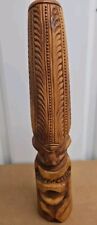 Large Hand Carved Solid  Wood Hawaiian TIKI God Statue 18