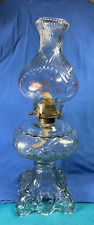 ANTIQUE ORIGINAL 1900+- PRINCESS FEATHER OIL LAMP WITH ORIGINAL CHIMNEY picture