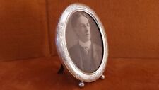 Antique Victorian Small Oval Picture Frame Ornate German Silver 5X3. picture