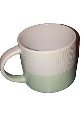 Starbucks Coffee Mug 2014 Mint Green Two Toned Striped 14 oz Fun picture
