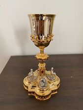 Gothic gold-plated chalice - Details of the Evangelists picture