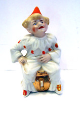 REDUCED -  Antique CLOWN Figure Potty Baby Sitting On Gold Chamber Pot - RARE picture