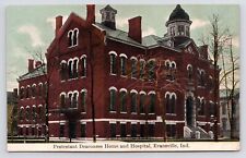 c1907 Old Protestant Deaconess Home & Hospital Evansville Indiana IN Postcard picture