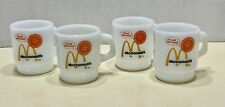 Vintage McDonald’s Coffee Cup Mugs Fire King Anchor Hocking Set Of 4 picture